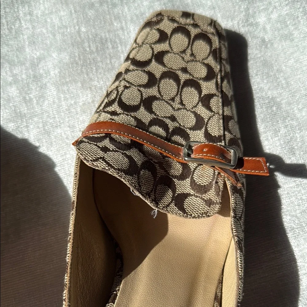 Coach Brown Signature Mules with Rounded Toe (8)